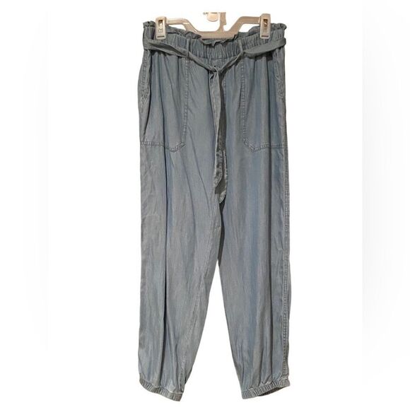 Love Tree Tencel PaperBag Joggers Size Large Lightweight Denim - Picture 1 of 9